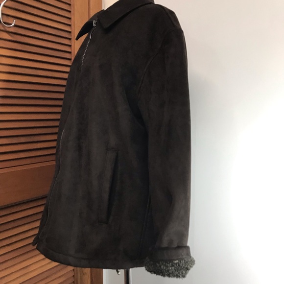 Access/Men Dark Brown Suede Like Jacket - Picture 3 of 8